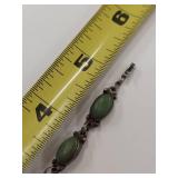Vintage Sterling Silver Bracelet with Green Stones