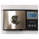 Vintage Sterling Silver Bracelet with Green Stones