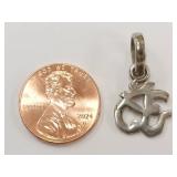 Sterling Silver Om Symbol Pendant Necklace Charm Jewelry