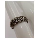 Intricate Sterling Silver Braided Ring 5 US