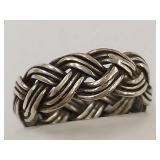 Intricate Sterling Silver Braided Ring 5 US