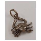 Sterling Silver 925 Nautical Crab Pendant Charm