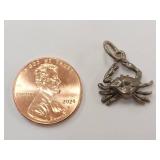 Sterling Silver 925 Nautical Crab Pendant Charm