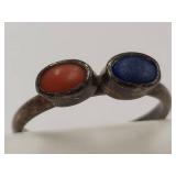 Vintage Sterling Silver Ring with Dual Stones