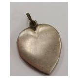 Vintage Sterling Silver Heart Pendant Necklace Charm
