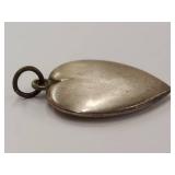 Vintage Sterling Silver Heart Pendant Necklace Charm