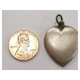 Vintage Sterling Silver Heart Pendant Necklace Charm