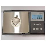 Vintage Sterling Silver Heart Pendant Necklace Charm