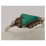 Vintage Sterling Silver Ring with Green Turquoise Stone