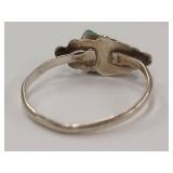 Vintage Sterling Silver Ring with Green Turquoise Stone
