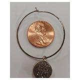 Sterling Silver Hoop Earrings with Striking Stone Charms