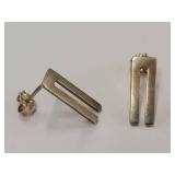 Sterling Silver Geometric Minimalist Earrings, 925