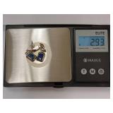 Beautiful Sterling Silver Earrings with Blue Stone Inlay