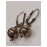 Sterling Silver Ball Drop Earrings Leverback