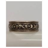 Beautiful Sterling Silver Intricate Floral Design Ring