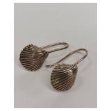 Beautiful Sterling Silver Seashell Hook Earrings