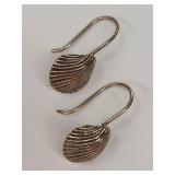 Beautiful Sterling Silver Seashell Hook Earrings