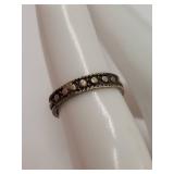 Vintage Sterling Silver Textured Dot Pattern Ring