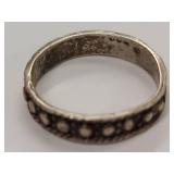 Vintage Sterling Silver Textured Dot Pattern Ring