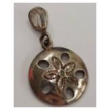 Sterling Silver Pendant with Floral Cutout Design