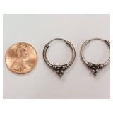Beautiful Vintage Sterling Silver Hoop Earrings