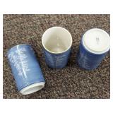 Japanese Lacquer Bowls and Blue Bamboo Cups Set