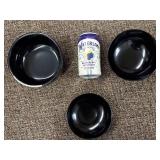 Japanese Lacquer Bowls and Blue Bamboo Cups Set