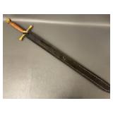 Medieval Style Sword with Leather Sheath