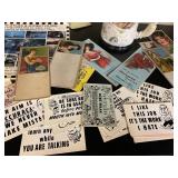 Vintage Retro Collectibles Lot: Humor Sign Cards & Nostalgic Prints