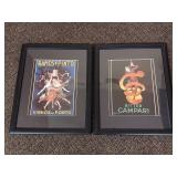 Cappiello Framed Vintage Art Prints Reproduction Set 1926 & 1927