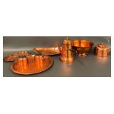 Vintage Coppercraft Guild Copper Tea Set Collection Elegant Serveware