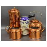 Vintage Coppercraft Guild Copper Tea Set Collection Elegant Serveware