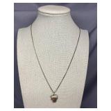 Sterling Silver 925 Necklace with Stone Pendant