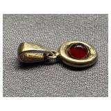 Sterling Silver 925 Pendant with Amber Cabochon