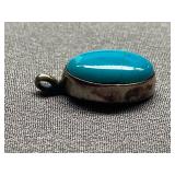 Signed Turquoise Sterling Silver 925 Pendant