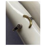 Sterling Silver 925 Ring with Gold Accent and Stone Size 7