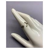 Sterling Silver 925 Ring with Gold Accent and Stone Size 7