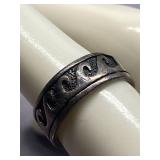 Sterling Silver Wave Pattern Ring 925 Size 6