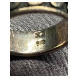 Sterling Silver Wave Pattern Ring 925 Size 6