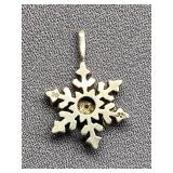 Sterling Silver Snowflake Pendant .925