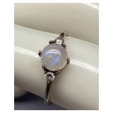 925 Sterling Silver Moonstone Ring Size 5.75