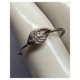 Sterling Silver 925 Leaf Ring Size 6.5