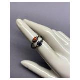 Sterling Silver 925 Ring with Stones Size 5.5