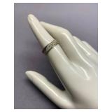 Sterling Silver 925 Band Ring Elegant Design Size 6.75