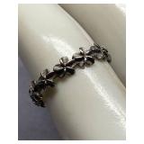 Sterling Silver 925 Flower Ring 925 Size 7