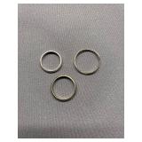 Set of 3 Sterling Silver 925 Rings