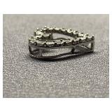 Heart Shaped Stone Encrusted Sterling Silver 925 Pendant