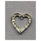 Heart Shaped Stone Encrusted Sterling Silver 925 Pendant