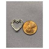 Heart Shaped Stone Encrusted Sterling Silver 925 Pendant