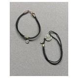 Lot 2 Alex and Ani Sterling Silver 925 Charm Bracelets